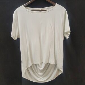 Lululemon Womens Short Sleeve Drape Back Athletic T Shirt Size 10 White Workout